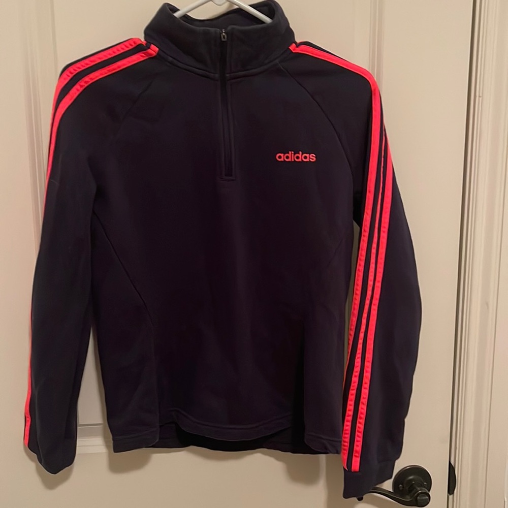 Adidas Half Zipper Hoodie - black and pink